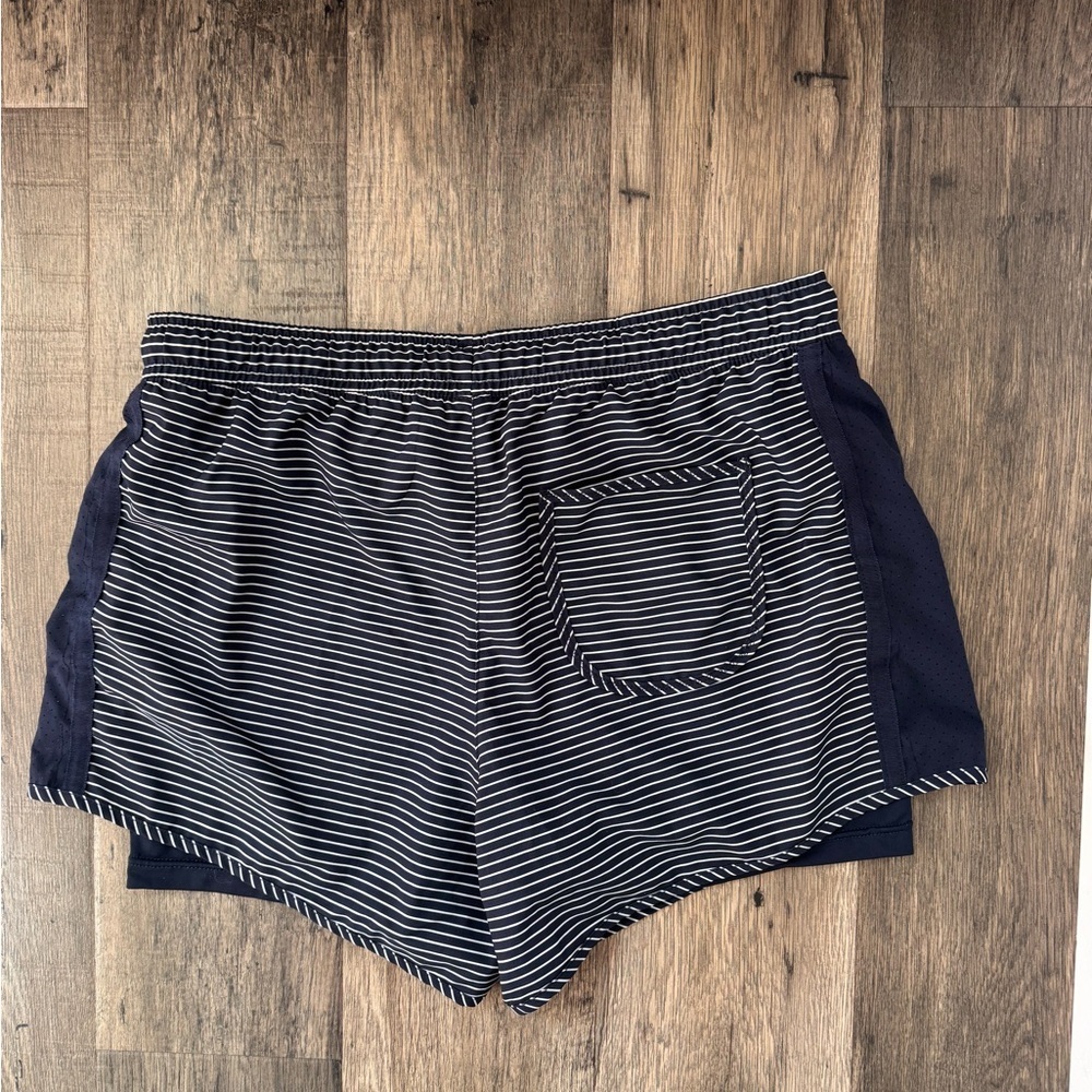 Tangerine Navy & White Striped Athletic Shorts - Picture 3 of 3